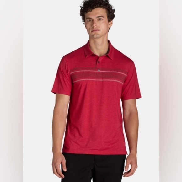 George Men’s Print Polo Shirt, Size Medium Red Short Sleeve - Picture 1 of 9